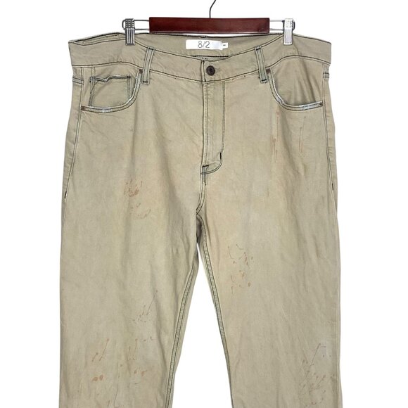 Hudson X Brandon Williams Don Flare Jeans 38 Hope Wash Beige Colorblock Panel - Picture 5 of 10